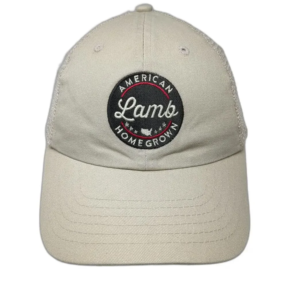 Baseball Cap Beige One Size American Lamb Homegrown Patch Mesh Slideback Hat